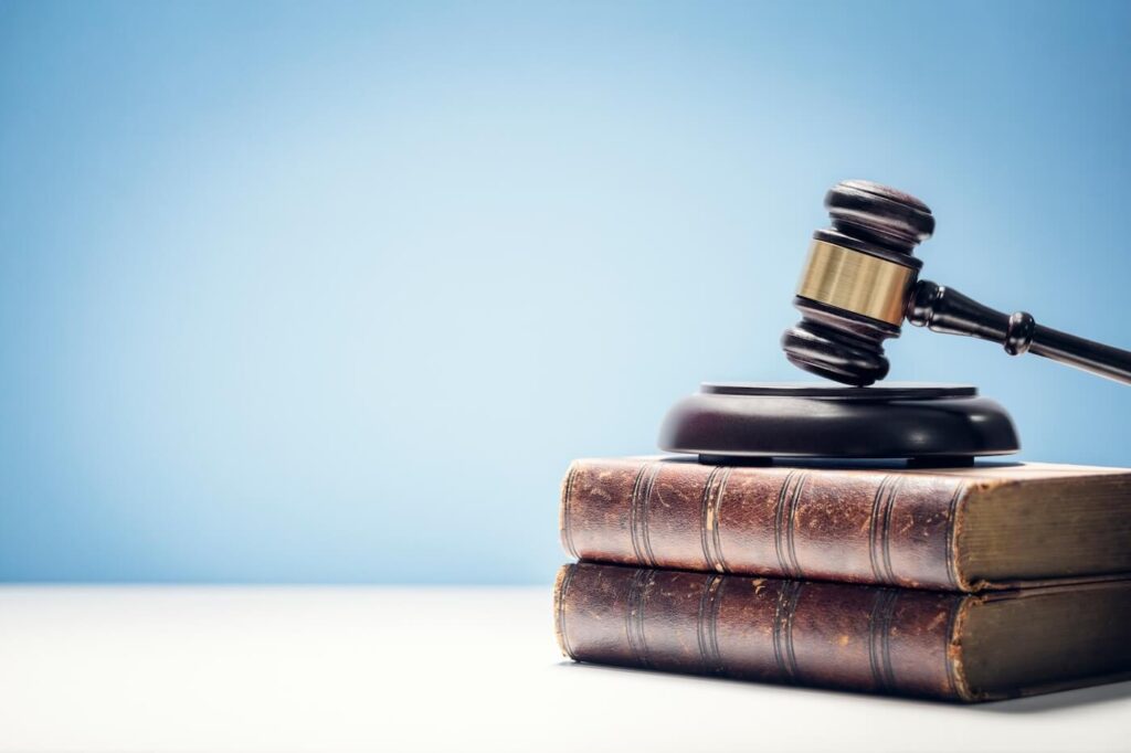Judge's gavel and law books